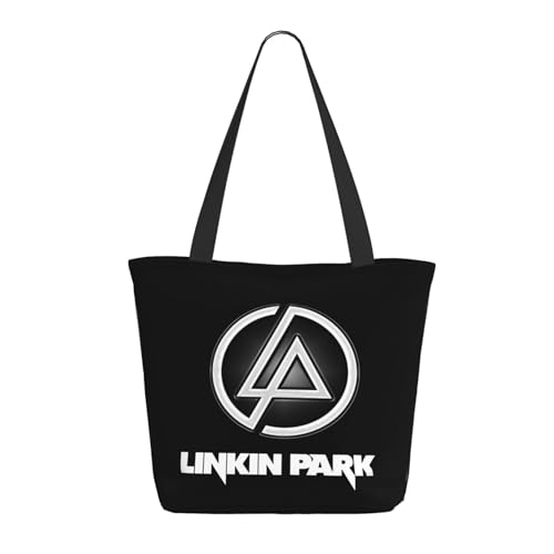 Damen Park Rock Band Lin-kin Chester Einkaufstasche Stylische Shopper Taschen Leichtes Design Verstärkte Gurte Strapazierfähiges Polyester für Laptops und Lebensmittel von LANIPASTUA
