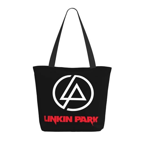 Damen Park Rock Band Lin-kin Chester Einkaufstasche Stylische Shopper Taschen Leichtes Design Verstärkte Gurte Strapazierfähiges Polyester für Laptops und Lebensmittel von LANIPASTUA