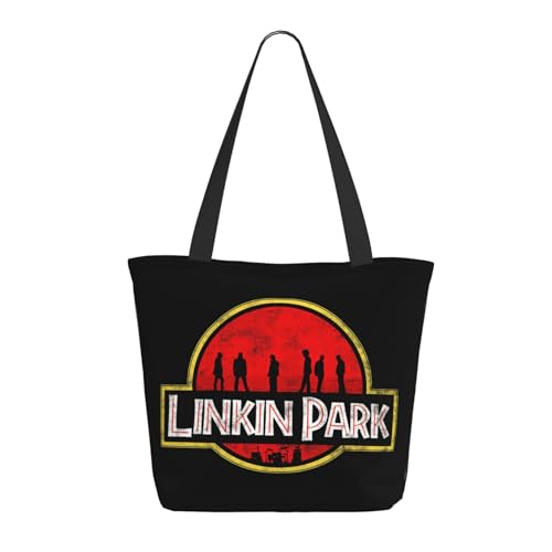 Damen Park Rock Band Lin-kin Chester Einkaufstasche Stylische Shopper Taschen Leichtes Design Verstärkte Gurte Strapazierfähiges Polyester für Laptops und Lebensmittel von LANIPASTUA