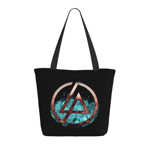 Damen Park Rock Band Lin-kin Chester Einkaufstasche Stylische Shopper Taschen Leichtes Design Verstärkte Gurte Strapazierfähiges Polyester für Laptops und Lebensmittel von LANIPASTUA