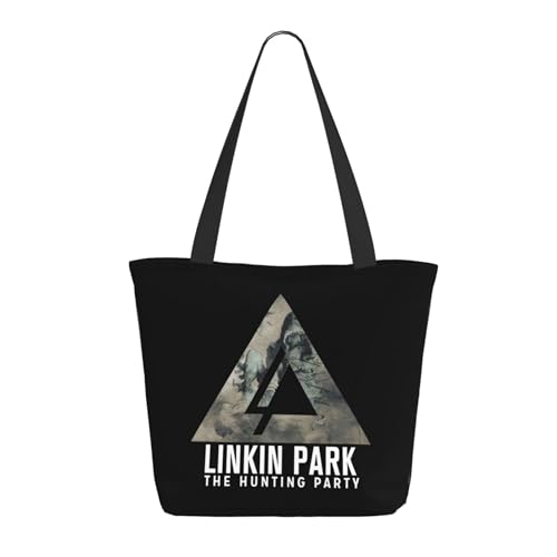Damen Park Rock Band Lin-kin Chester Einkaufstasche Stylische Shopper Taschen Leichtes Design Verstärkte Gurte Strapazierfähiges Polyester für Laptops und Lebensmittel von LANIPASTUA