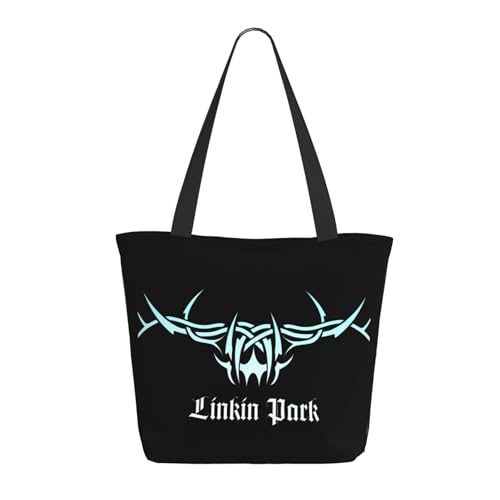 Damen Park Rock Band Lin-kin Chester Einkaufstasche Stylische Shopper Taschen Leichtes Design Verstärkte Gurte Strapazierfähiges Polyester für Laptops und Lebensmittel von LANIPASTUA