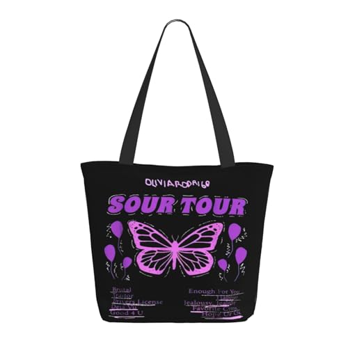 Damen Rodrigo Singer Music Olivia Einkaufstasche Stylische Shopper Taschen Leichtes Design Verstärkte Gurte Strapazierfähiges Polyester für Laptops und Lebensmittel von LANIPASTUA