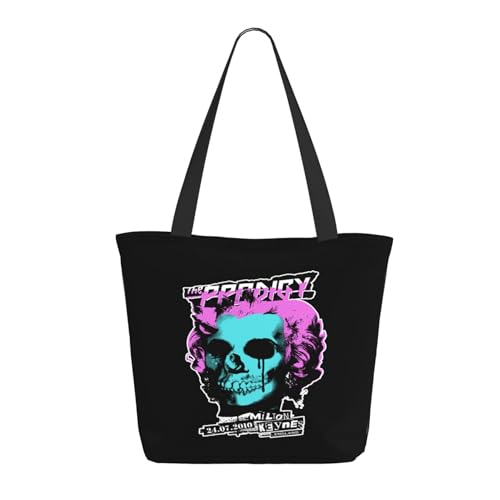 Damen The Pro*digy band Einkaufstasche Stylische Shopper Taschen Leichtes Design Verstärkte Gurte Strapazierfähiges Polyester für Laptops und Lebensmittel von LANIPASTUA