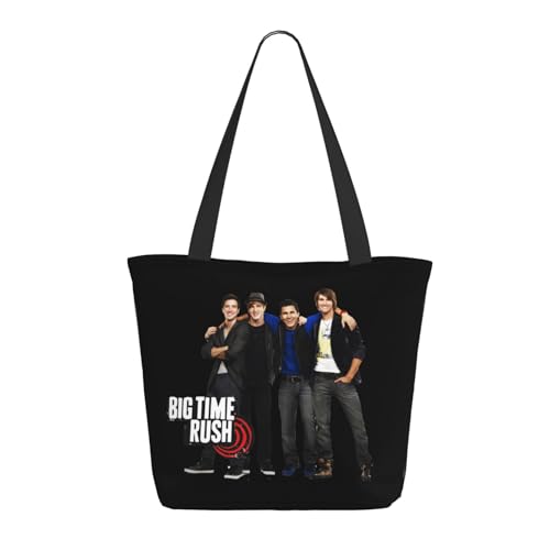 Damen Time Rock Music boy band Rush Einkaufstasche Stylische Shopper Taschen Leichtes Design Verstärkte Gurte Strapazierfähiges Polyester für Laptops und Lebensmittel von LANIPASTUA