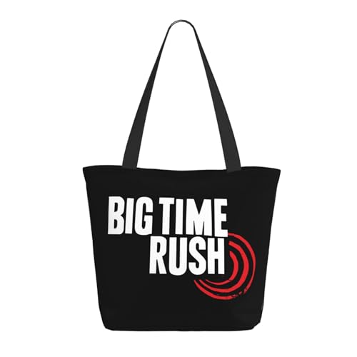 Damen Time Rock Music boy band Rush Einkaufstasche Stylische Shopper Taschen Leichtes Design Verstärkte Gurte Strapazierfähiges Polyester für Laptops und Lebensmittel von LANIPASTUA