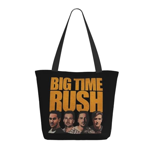Damen Time Rock Music boy band Rush Einkaufstasche Stylische Shopper Taschen Leichtes Design Verstärkte Gurte Strapazierfähiges Polyester für Laptops und Lebensmittel von LANIPASTUA