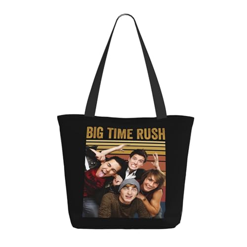Damen Time Rock Music boy band Rush Einkaufstasche Stylische Shopper Taschen Leichtes Design Verstärkte Gurte Strapazierfähiges Polyester für Laptops und Lebensmittel von LANIPASTUA