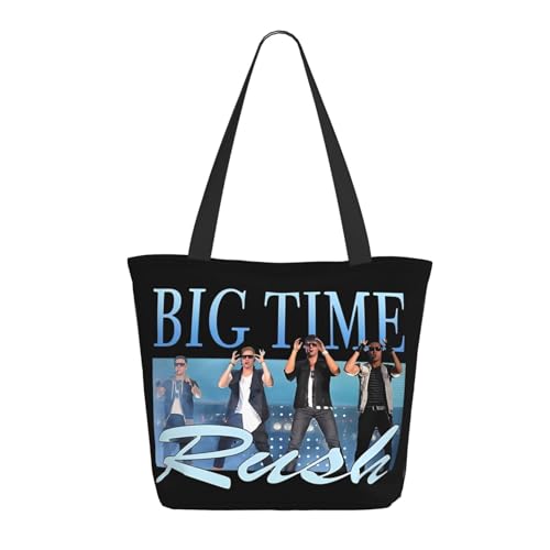 Damen Time Rock Music boy band Rush Einkaufstasche Stylische Shopper Taschen Leichtes Design Verstärkte Gurte Strapazierfähiges Polyester für Laptops und Lebensmittel von LANIPASTUA