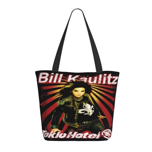 Damen Tokio Music Rock Band Kaulitz Hotel Einkaufstasche Stylische Shopper Taschen Leichtes Design Verstärkte Gurte Strapazierfähiges Polyester für Laptops und Lebensmittel von LANIPASTUA