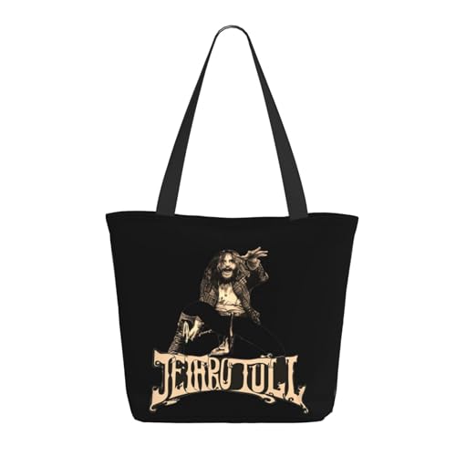 Damen Tull Rock Band Jethro Einkaufstasche Stylische Shopper Taschen Leichtes Design Verstärkte Gurte Strapazierfähiges Polyester für Laptops und Lebensmittel von LANIPASTUA