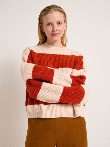 LANIUS Blockstreifen-Pullover aus Bio-Schurwolle und Bio-Baumwolle von LANIUS