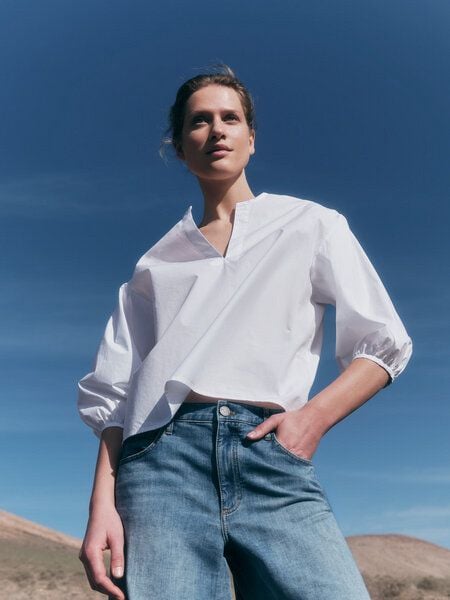 LANIUS Bluse mit Kräuseln (GOTS) aus Bio-Baumwolle von LANIUS