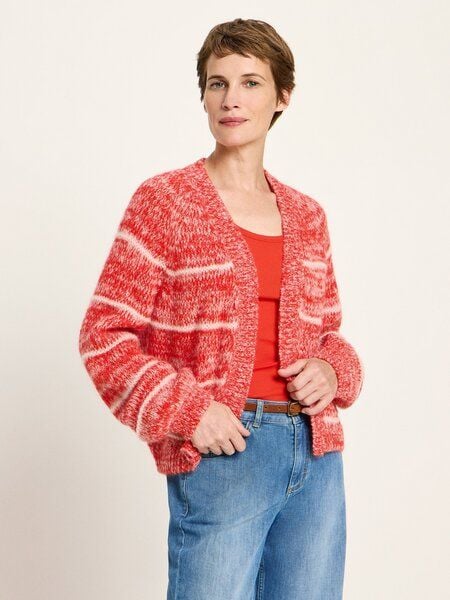 LANIUS Chunky Strickjacke aus Alpakawolle red alert/ rose von LANIUS
