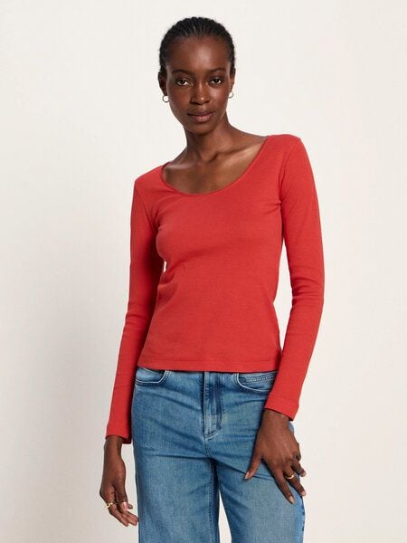 LANIUS Langarmshirt (GOTS) mit Spitzenkante aus Bio-Baumwolle von LANIUS