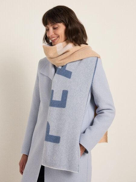 LANIUS Schal mit Intarsie PEACE LOVE aus Schurwolle und Kaschmir von LANIUS