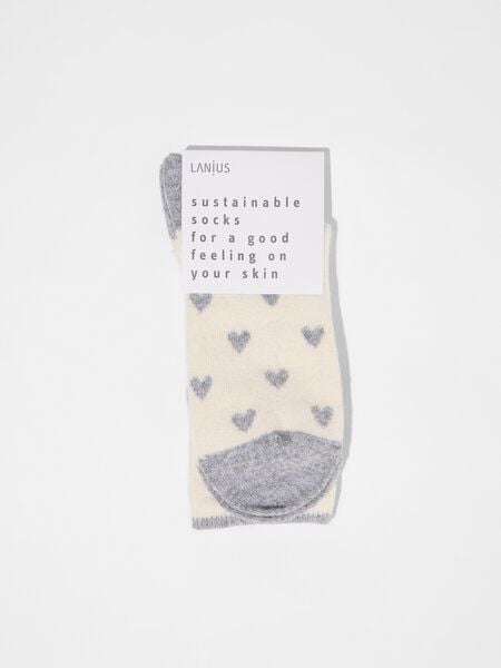 LANIUS Socken mit Herzen aus Bio-Baumwolle und Bio-Schurwolle LANIUS Socken mit Herzen aus Bio-Baumwolle und Bio-Schurwolle von LANIUS