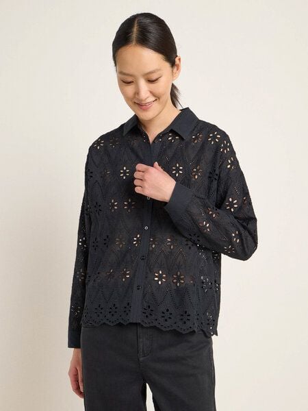 LANIUS Spitzen-Hemdbluse aus Bio-Baumwolle LANIUS Spitzen-Hemdbluse aus Bio-Baumwolle von LANIUS