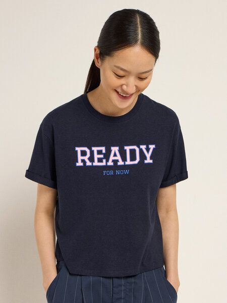 LANIUS Statementshirt "READY" (OCS) aus Hanf und Bio-Baumwolle von LANIUS