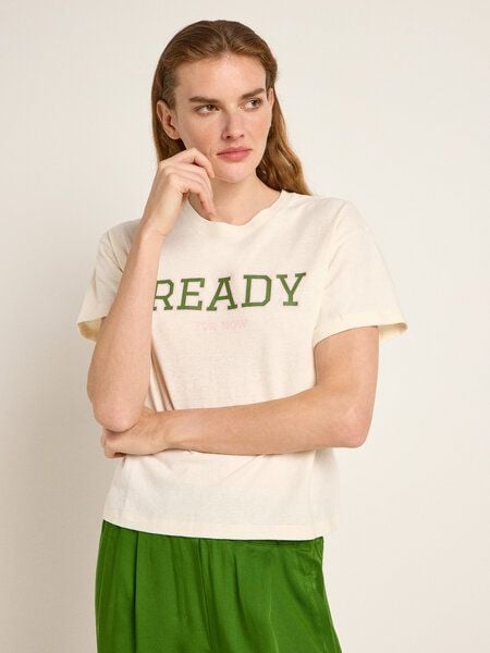 LANIUS Statementshirt "READY" (OCS) aus Hanf und Bio-Baumwolle von LANIUS