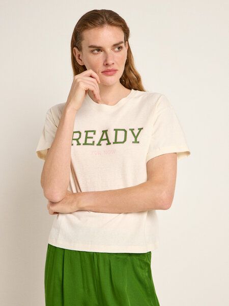 LANIUS Statementshirt "READY" (OCS) aus Hanf und Bio-Baumwolle von LANIUS