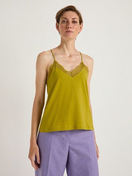 LANIUS Top mit grafischer Spitze aus Bio-Baumwolle von LANIUS