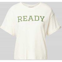 Lanius T-Shirt mit Statement-Print in Offwhite, Größe 34 von LANIUS