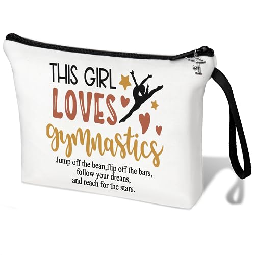 LANJU Gymnastik Kosmetiktasche für Frauen Gymnastik Geschenke für Mädchen Gymnastik Make-up Tasche Gymnastik Kosmetiktasche Gymnastik Make-up Tasche Gymnastik Inspirierendes Geschenk für Turner von LANJU