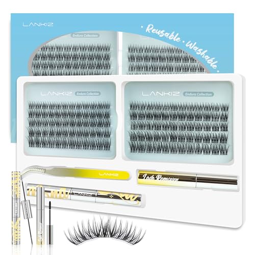 Lankiz Cluster-Wimpern-Set, wiederverwendbar, Einzelwimpern-Set mit Wimpernbindungsdichtung und Entferner, natürlich weich, 10–16 mm, C-Curl-Wimpernverlängerung, 120 Stück, DIY, wasserdicht (Papillon) Lankiz Cluster-Wimpern-Set, wiederverwendbar, Einzelwimpern-Set mit Wimpernbindungsdichtung und Entferner, natürlich weich, 10–16 mm, C-Curl-Wimpernverlängerung, 120 Stück, DIY, wasserdicht (Papillon) von LANKIZ