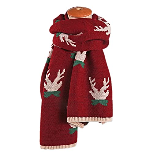 LANLYLGQ Weihnachtsschal Elchhorn Strickschal Weihnachtsdeko Weihnachtsfeier Unisex Damen Herren Halstuch Winterschal von LANLYLGQ