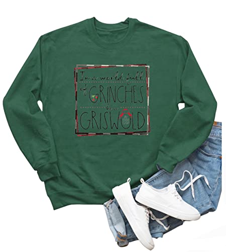 LANMERTREE Griswold Weihnachts-Sweatshirt für Damen, langärmelig, Pullover, T-Shirts, Weihnachten, Urlaub, Sweatshirt, Tops, Griswold Green, M von LANMERTREE