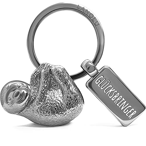 LANOLU Faultier Schlüsselanhänger Tiere Metall mit Gravur Glücksbringer, Sloth Keychain, Kawaii Tier Schlüsselanhänger beste Freundin mit 3D Figur Faultier Anhänger, Faultier Geschenkideen LANOLU Faultier Schlüsselanhänger Tiere Metall mit Gravur Glücksbringer, Sloth Keychain, Kawaii Tier Schlüsselanhänger beste Freundin mit 3D Figur Faultier Anhänger, Faultier Geschenkideen von LANOLU