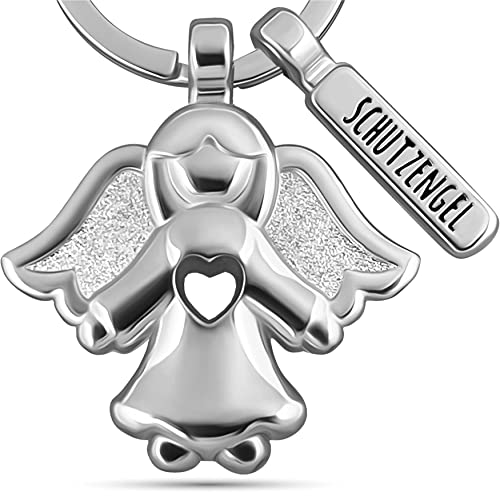 LANOLU Schutzengel Schlüsselanhänger Engel Schlüsselanhänger, Glücksbringer Auto - fahr vorsichtig Anhänger mit Platz für Gravur, Geschenke zum Führerschein, Engel Glücksbringer Anhänger von LANOLU