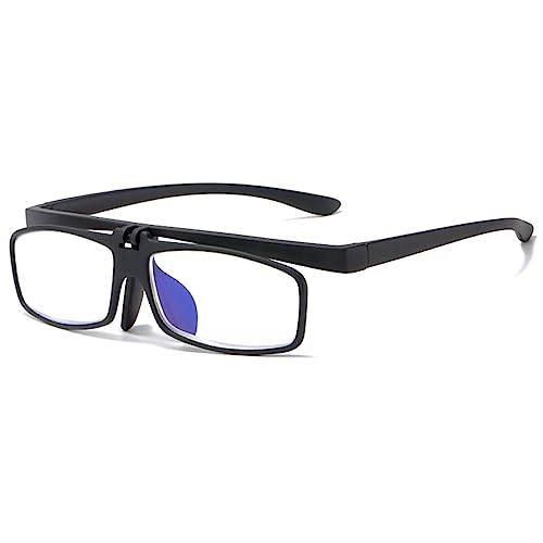 LANOMI Anti Blaulicht Lesebrille Damen Herren Blaulichtfilter Intelligente hochklappbare Tragbare Lesehilfe aufklappbare Sehhilfe Kunststoff Anti Müdigkeit Brille Schwarz 3.0 von LANOMI