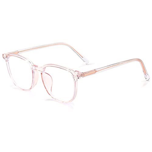 Lanomi Blaulichtfilter Brille Damen Mode TR90 Rahmenbrille Großer Herren Rechteckige UV Blockieren Anti blaulicht Computer Gaming Brillen Ohne Sehstärke klar rosa von Lanomi