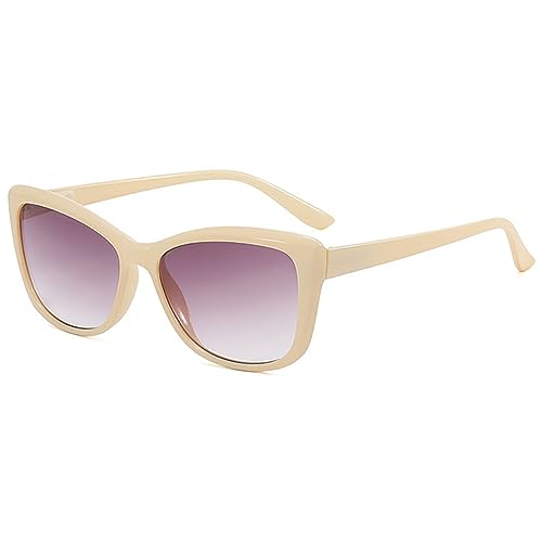 Lanomi Katzenauge Lesebrille mit Sonnenschutz Anti Glare Getönte Sonnen-Leser Federscharniere UV400 Schutz Sehhilfe Lesehilfe für Damen Beige 1.0 von Lanomi