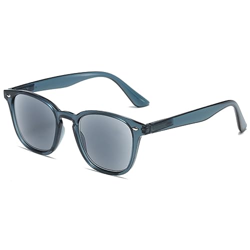 LANOMI Lesebrille Herren Damen Groß Grau Schwarz Sonnen Leser Lesehilfe UV400 Schutz Sehhilfe Sonnenbrille mit sehstärke Durchsichtig Blau 1.0 von LANOMI