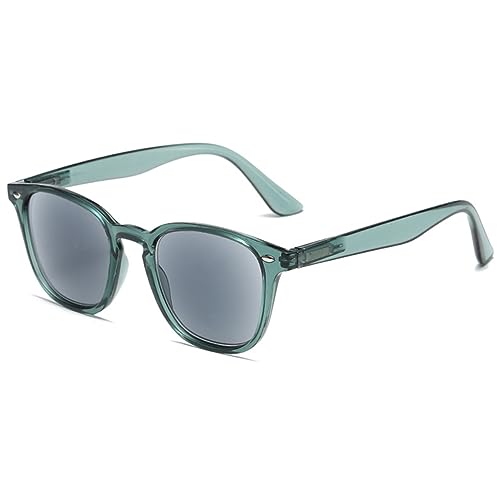 LANOMI Lesebrille Herren Damen Groß Grau Schwarz Sonnen Leser Lesehilfe UV400 Schutz Sehhilfe Sonnenbrille mit sehstärke Durchsichtig Grün 2.5 von LANOMI