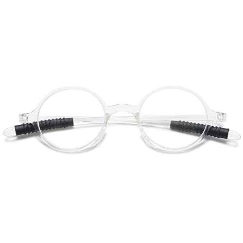 Lanomi Lesebrille Herren Damen Retro Runde Sehhilfe Lesehilfe Leicht Vollrandbrille Nerd Brillen 1,0 1,25 1,5 1,75 2,0 2,25 2,5 2,75 3,0 3,5 4,0 Durchsichtig 3.5 von Lanomi