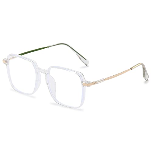 LANOMI Mode Lesebrille Blaulichtfilter Damen Herren Groß Unregelmäßige Rechteckig Lesehilfen Sehhilfe Anti Blaulicht Brille +0 bis +4,0 Durchsichtig 2.0 von LANOMI