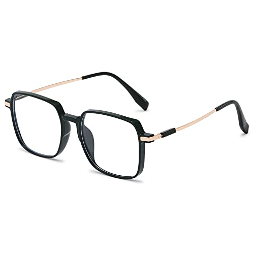 LANOMI Mode Lesebrille Blaulichtfilter Damen Herren Groß Unregelmäßige Rechteckig Lesehilfen Sehhilfe Anti Blaulicht Brille +0 bis +4,0 Schwarz 1.5 von LANOMI