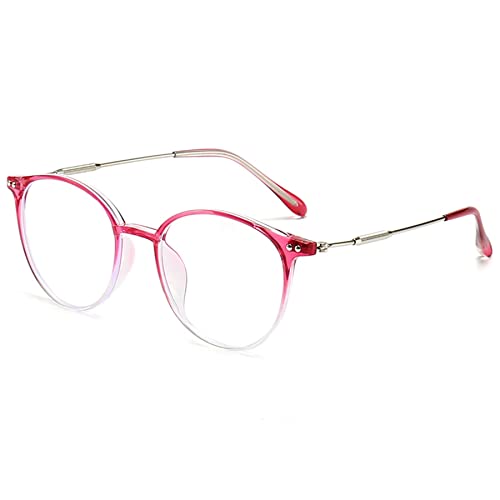 Lanomi Mode Lesebrille Blaulichtfilter Rund Damen Herren Computer Lesehilfe Sehhilfe UV400 Schutz Brille Anti Müdigkeit Oval Brillenfassung Gradient rot 1.5 von Lanomi