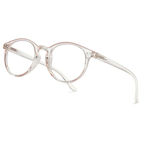 Lanomi Rund Lesebrille Blaulichtfilter Leichte Sehhilfe mit Federscharnier Lesehilfe Damen Herren Oval Brille mit Stärke Mode Accessoire Für Männer Frauen Hellbraun 3.5 von Lanomi