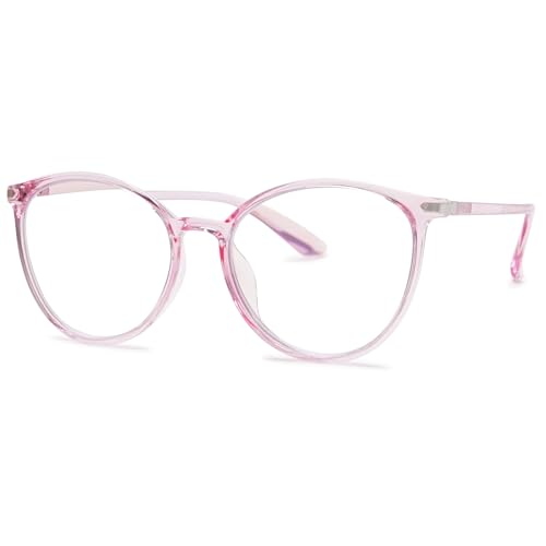 Lanomi Mode Katzenauge Lesebrille mit Blaulichtfilter Damen Herren TR90 Große Rahmen Computer Lesehilfe Sehhilfe Oval Brille Rosa Brillen 1.5 von Lanomi