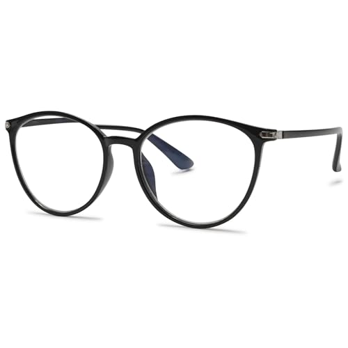 Lanomi Mode Katzenauge Lesebrille mit Blaulichtfilter Damen Herren TR90 Große Rahmen Computer Lesehilfe Sehhilfe Oval Brille Schwarz Brillen 2.0 von Lanomi