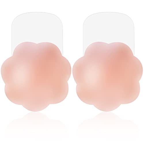 MELLIEX Nipple Cover - Silikon-Gel Brustaufkleber Damen BH Nippelabdeckung Selbstklebend hochdrücken & Wiederverwendbar, Kleidern und Badebekleidung (1 Paar Blume, M) von MELLIEX