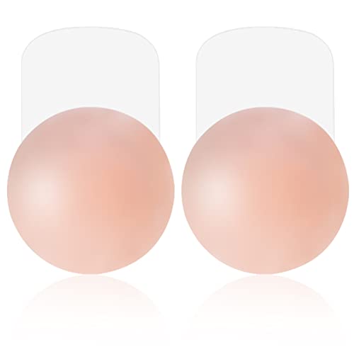 MELLIEX Nipple Cover - Silikon-Gel Brustaufkleber Damen BH Nippelabdeckung Selbstklebend hochdrücken & Wiederverwendbar, Kleidern und Badebekleidung (1 Paar Runde, M) von MELLIEX