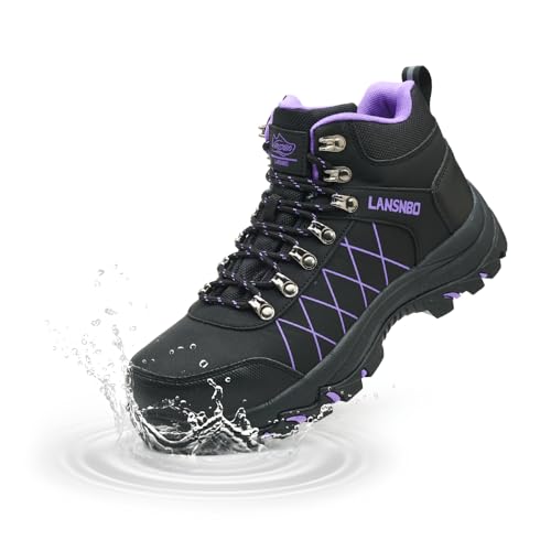 LANSNBO Wasserdichte Stahlkappenstiefel für Damen, breite Breite, rutschfeste Arbeitsschuhe, leicht, rutschfest, Sicherheitsschuhe, unzerstörbare Konstruktion, Zehenschuhe aus Verbundwerkstoff LANSNBO Wasserdichte Stahlkappenstiefel für Damen, breite Breite, rutschfeste Arbeitsschuhe, leicht, rutschfest, Sicherheitsschuhe, unzerstörbare Konstruktion, Zehenschuhe aus Verbundwerkstoff von LANSNBO