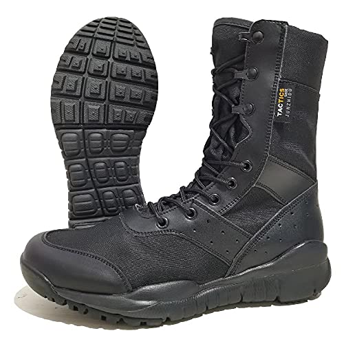 LANTUI Herren Ankle Boots Schnürschuhe Military Tactical Boots Rutschfeste, Atmungsaktive Wüstenstiefel Für Große Wanderschuhe Im Wanderkampf,Black1-49 von LANTUI