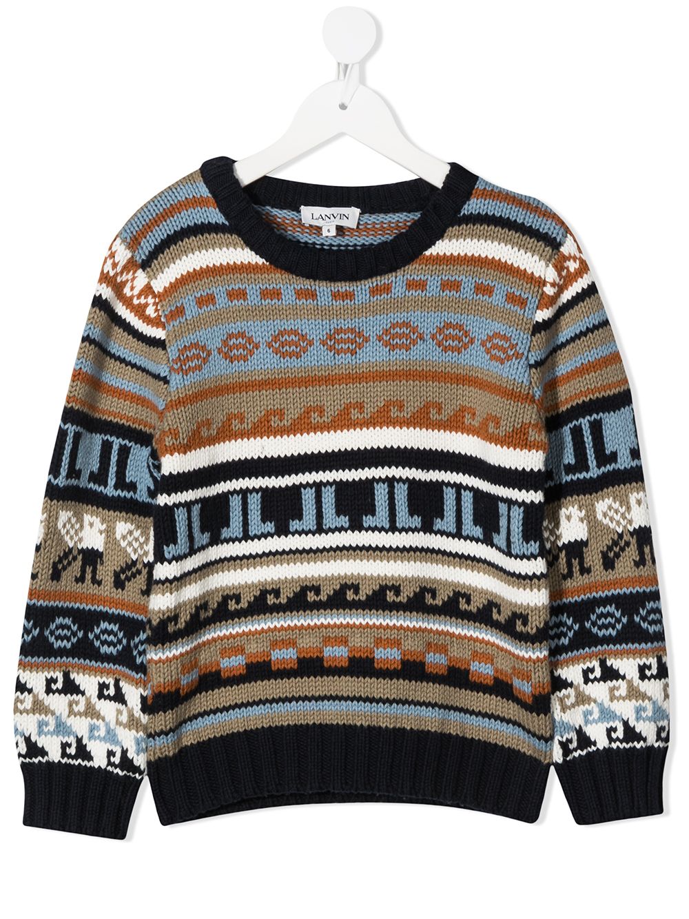 Lanvin Enfant Pullover mit Fair-Isle-Strickmuster - Blau von Lanvin Enfant